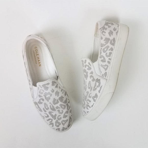 Cole Haan Shoes - Cole Haan Grandpro Spectator 2.0 White Leopard Sporty Slip On Leather Sneakers